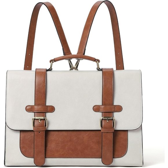 CLUCI Briefcase for Women 15.6 inch Vegan Leather laptop backpack Large Computer - Picture 1 of 6